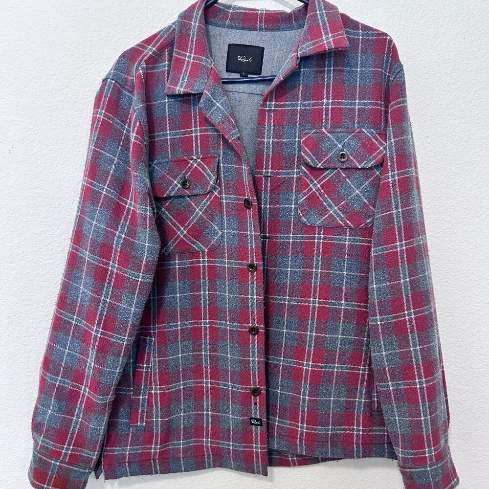 Mens Rails Plaid Button Up Flannel Shirt Shacket L
